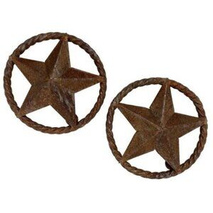 Cast Iron Rustic Western Barn Stars Set Of 2